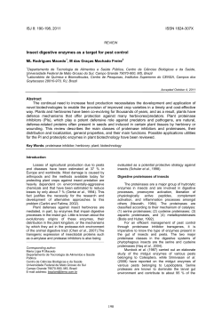 Insect digestive enzymes as a target for pest control"