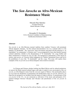 The Son Jarocho as Afro-Mexican Resistance Music