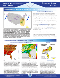 Southeast Region Quarterly Climate Impacts and Outlook Southeast