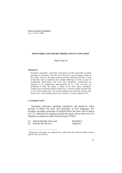 Huei-Ling Lin Secondary predicates including resultatives and