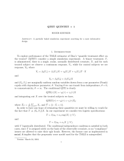 QTET QUINTET + 1 1. Introduction To explore performance of the