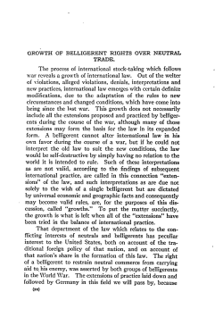 Growth of Belligerent Rights over Neutral Trade