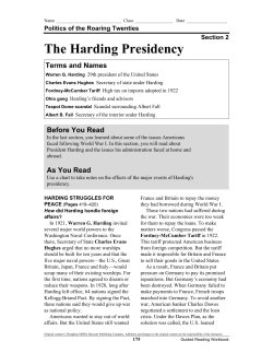 The Harding Presidency
