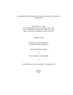 LEADERSHIP ACHIEVEMENT GAP OF ASIAN/PACIFIC AMERICAN