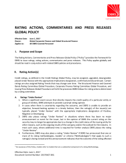 Rating Actions, Commentaries and Press Releases