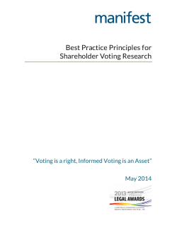 Best Practice Principles for Shareholder Voting Research