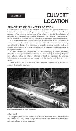 culvert location - Corrugated Steel Pipe Institute