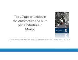 Top 10 opportunities in the Automotive and Auto parts industries in