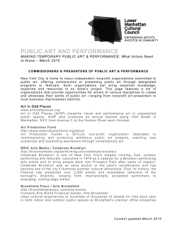 public art and performance - Lower Manhattan Cultural Council