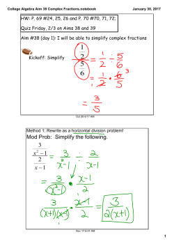 College Algebra Aim 38 Complex Fractions.notebook