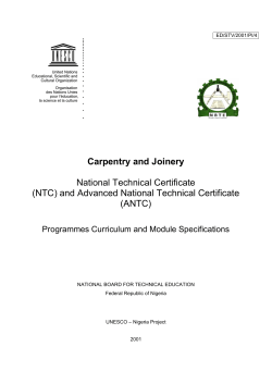 Carpentry and joinery - UNESDOC