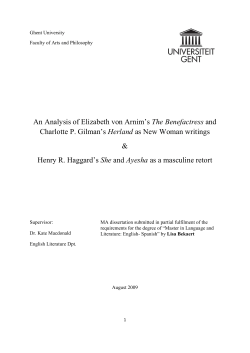 An Analysis of Elizabeth von Arnim‟s The Benefactress and