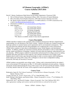 AP Human Geography (APHuG) Course