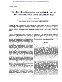 the external secretion ofthe pancreas in dogs