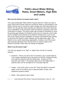 FAQ`s about Water Billing, Rates, Smart Meters, High Bills and Leaks