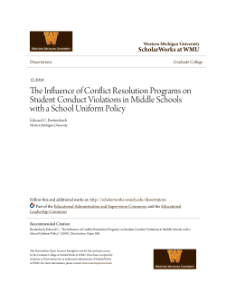 The Influence of Conflict Resolution Programs on Student Conduct