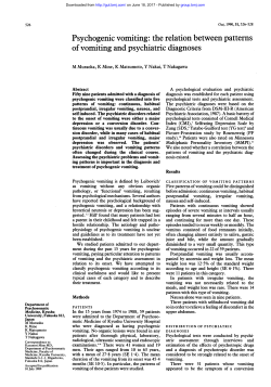 Psychogenic vomiting: the relation between patterns of