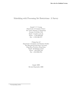 Scheduling with Processing Set Restrictions: A