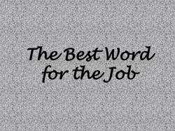 The Best Word for the Job