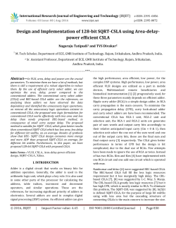 Design and Implementation of 128-bit SQRT-CSLA using