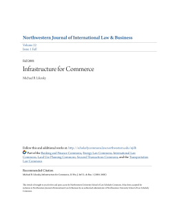 Infrastructure for Commerce - Scholarly Commons