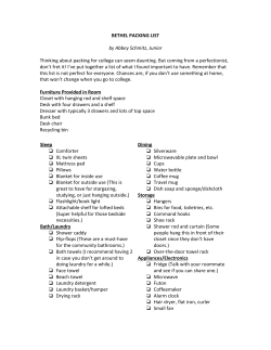 BETHEL PACKING LIST by Abbey Schmitz, Junior Thinking about