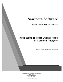 Three Ways to Treat Overall Price in Conjoint Analysis