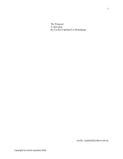 The Proposal A short play By Cecilia Copeland La Dramaturga