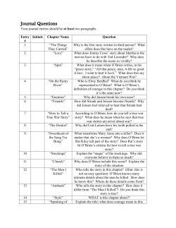 Journal Questions