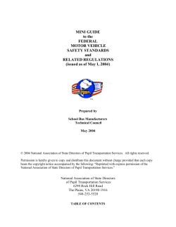MINI GUIDE to the FEDERAL MOTOR VEHICLE SAFETY