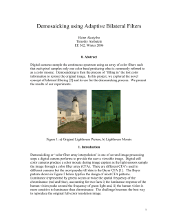 Demosaicking using Adaptive Bilateral Filters