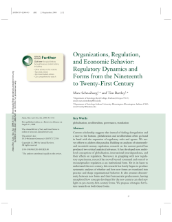 Organizations, Regulation, and Economic Behavior