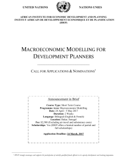 macroeconomic modelling for development planners