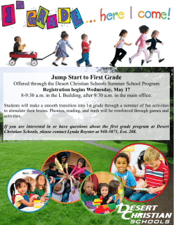 Jump Start to First Grade - Desert Christian Schools