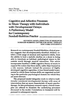 Cognitive and Affective Processes in Music Therapy with Individuals