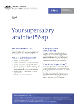 Your super salary and the PSSap