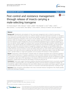 Pest control and resistance management through release of insects