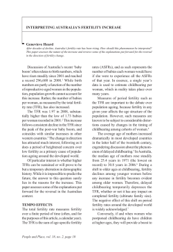 Discussion of Australia`s recent `baby boom` often relates to birth