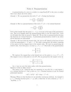 Notes 4: Parametrization