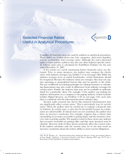 Appendix D Selected Financial Ratios Useful in Analytical Procedures