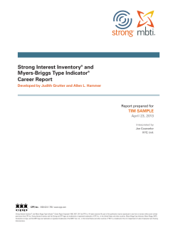 Strong Interest Inventory&reg; and Myers