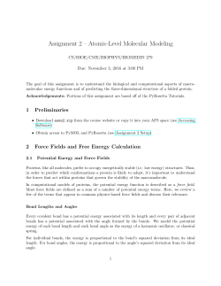 Assignment 2 – Atomic-Level Molecular Modeling