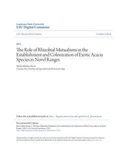 The Role of Rhizobial Mutualisms in the Establishment and