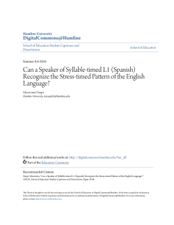 Can a Speaker of Syllable-timed L1 (Spanish) Recognize the Stress