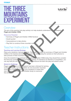 The Three Mountains experiment