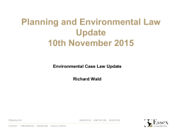 Planning and Environmental Law Update 10th November 2015