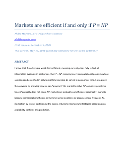 Markets are efficient if and only if P = NP