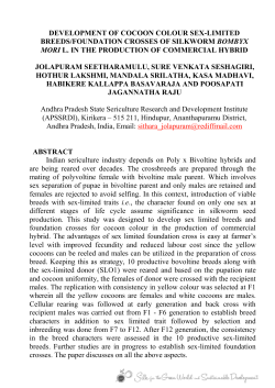 DEVELOPMENT OF COCOON COLOUR SEX