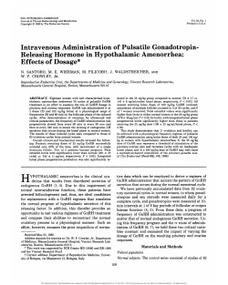 Effects of Dosage - Reproductive Endocrine Unit