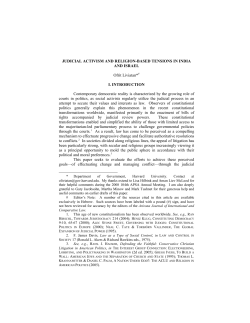 Judicial Activism and Religion-Based Tensions in India and Israel